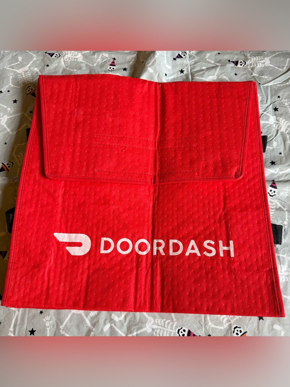 DoorDash Insulated Food Delivery Bag Red Collapsible Thermal Bag